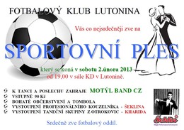 Sportovní ples FK Lutonina